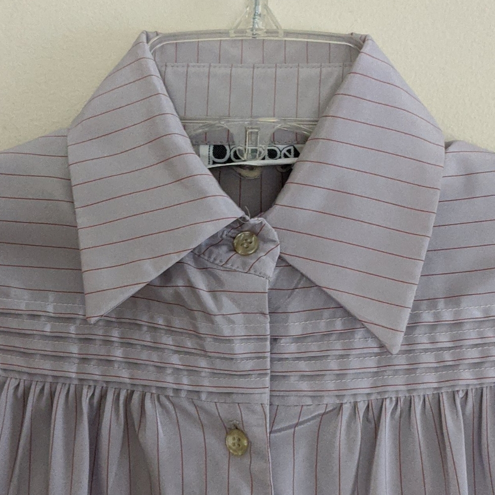 Vintage 80s Poppa Max shiny stripe Top size Medium